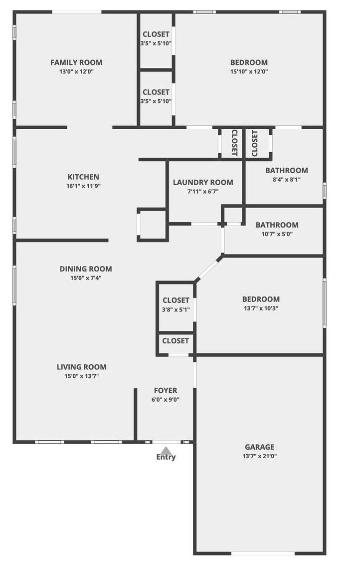 Example floor plan delivered with a Bellace Photography virtual tour
